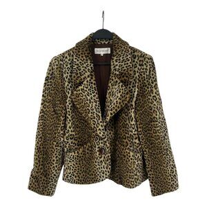 Yves Saint Laurent YSL Leopard Print Faux Fur Jacket Blazer Women’s EU 38, M